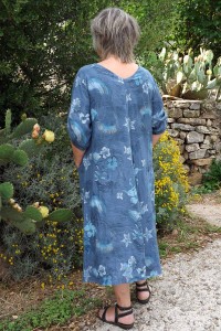 Robe lin Emilie bleue