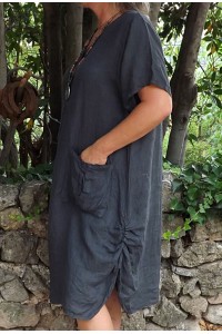 Robe lin Emilienne anthracite