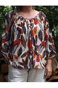 Tunique Elise sable et pantalon lin Gabriel