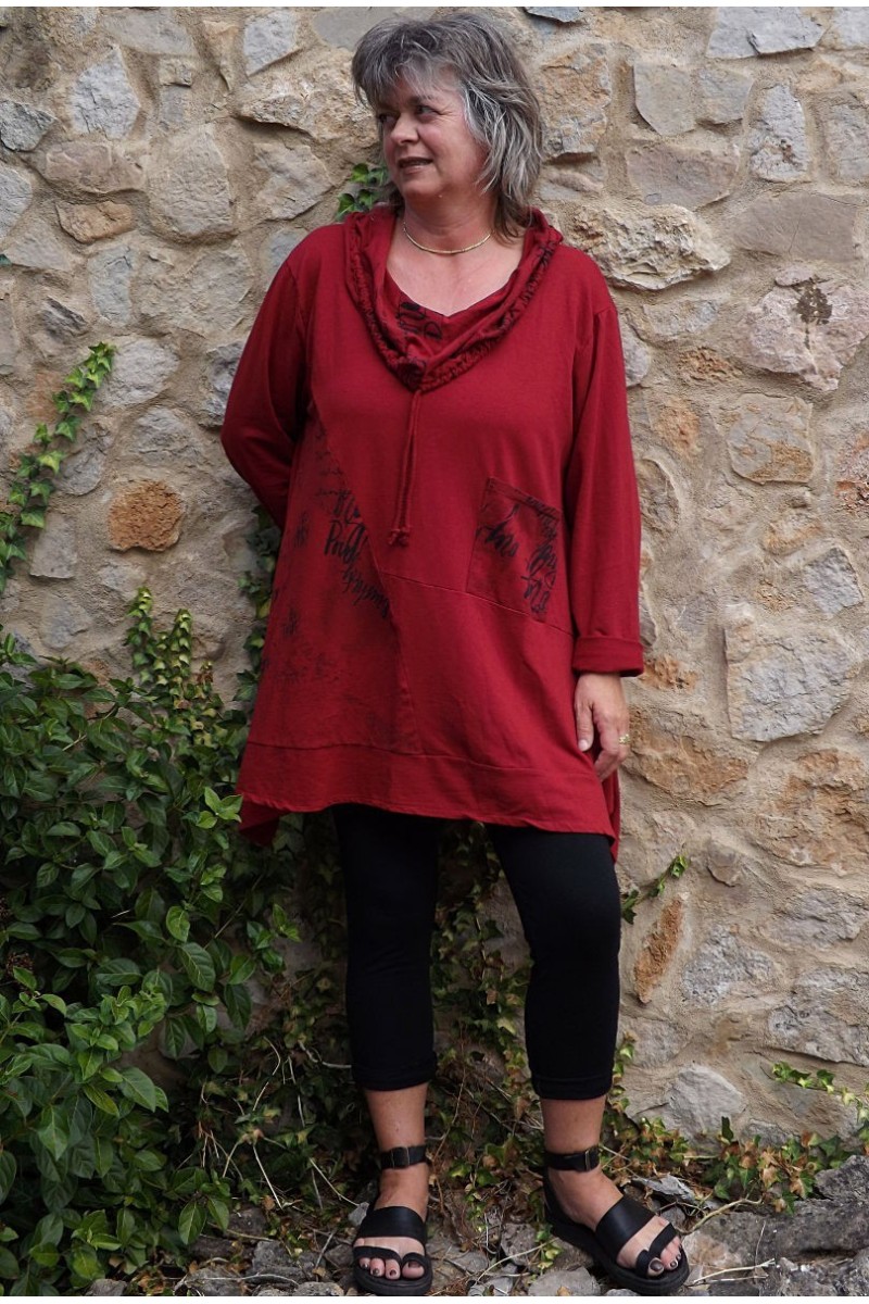 Tunique coton grande taille garance Alice et jegging Sam Tunique coton grande taille garance Alice et jegging Sam