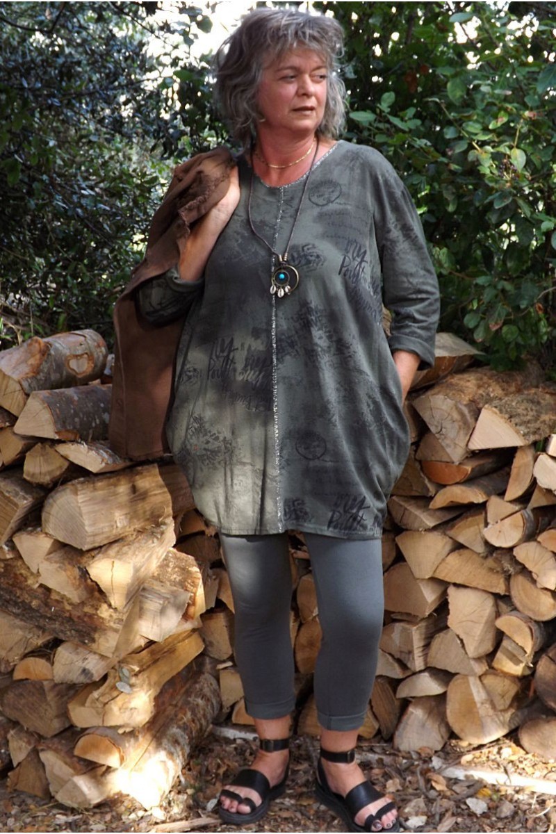 Tunique femme top kaki