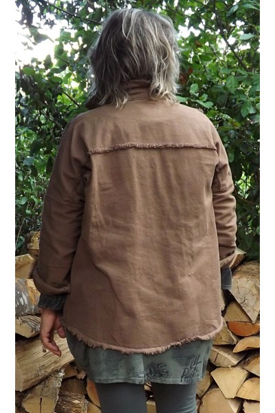 Veste courte Maguelone caramel, tunique Adèlie et jegging Sam.