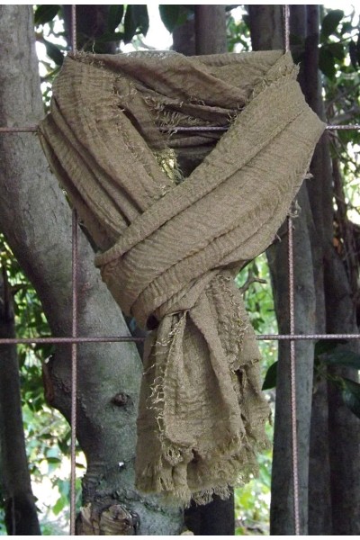 Foulard voile de coton kaki