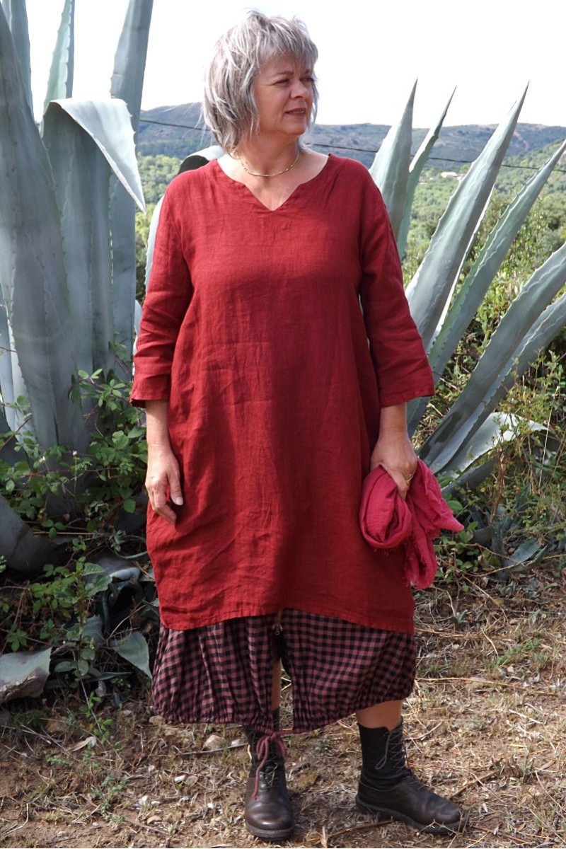 Robe lin Audrey garance et jupe Agathe Robe lin Audrey garance et jupe Agathe