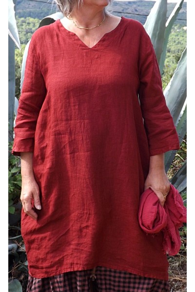 Robe lin Audrey garance et jupe Agathe