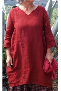 Robe lin Audrey garance et jupe Agathe