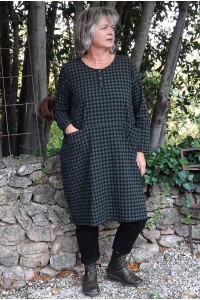 Robe coton Angèle kaki et pantalon Gaby
