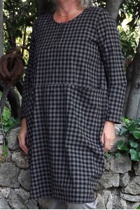 Robe coton Angèle taupe et pantalon Gaby