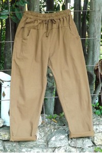 Pantalon toile de coton Gaby café