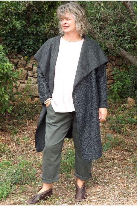 manteau en laine gris femme