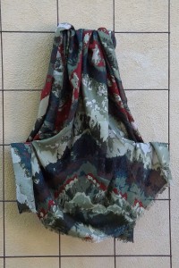 Foulard imprimé vague kaki