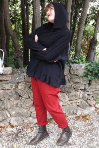 Sweat capuche Horace noir et pantalon Gaby coton 38/46
