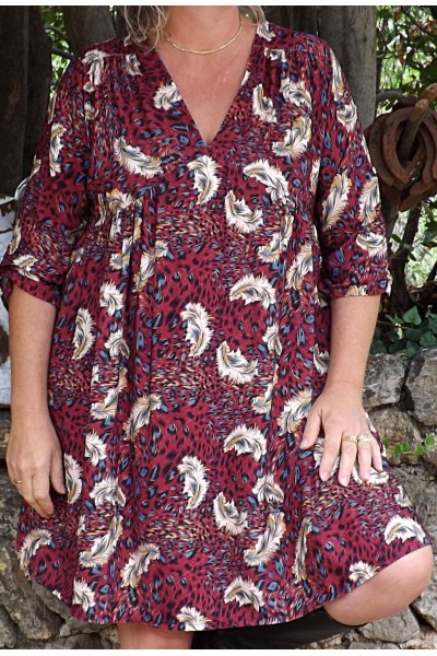 Robe Elsa fond carmin