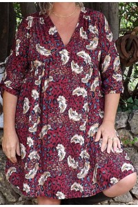 Robe Elsa fond carmin