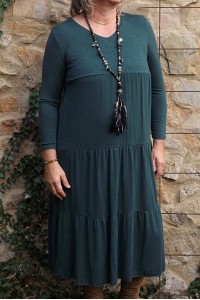 Robe maille tricot Clara kaki