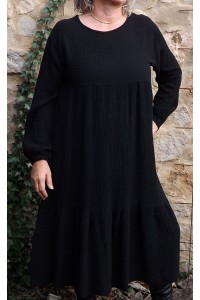 Robe en seersucker Angélique noire