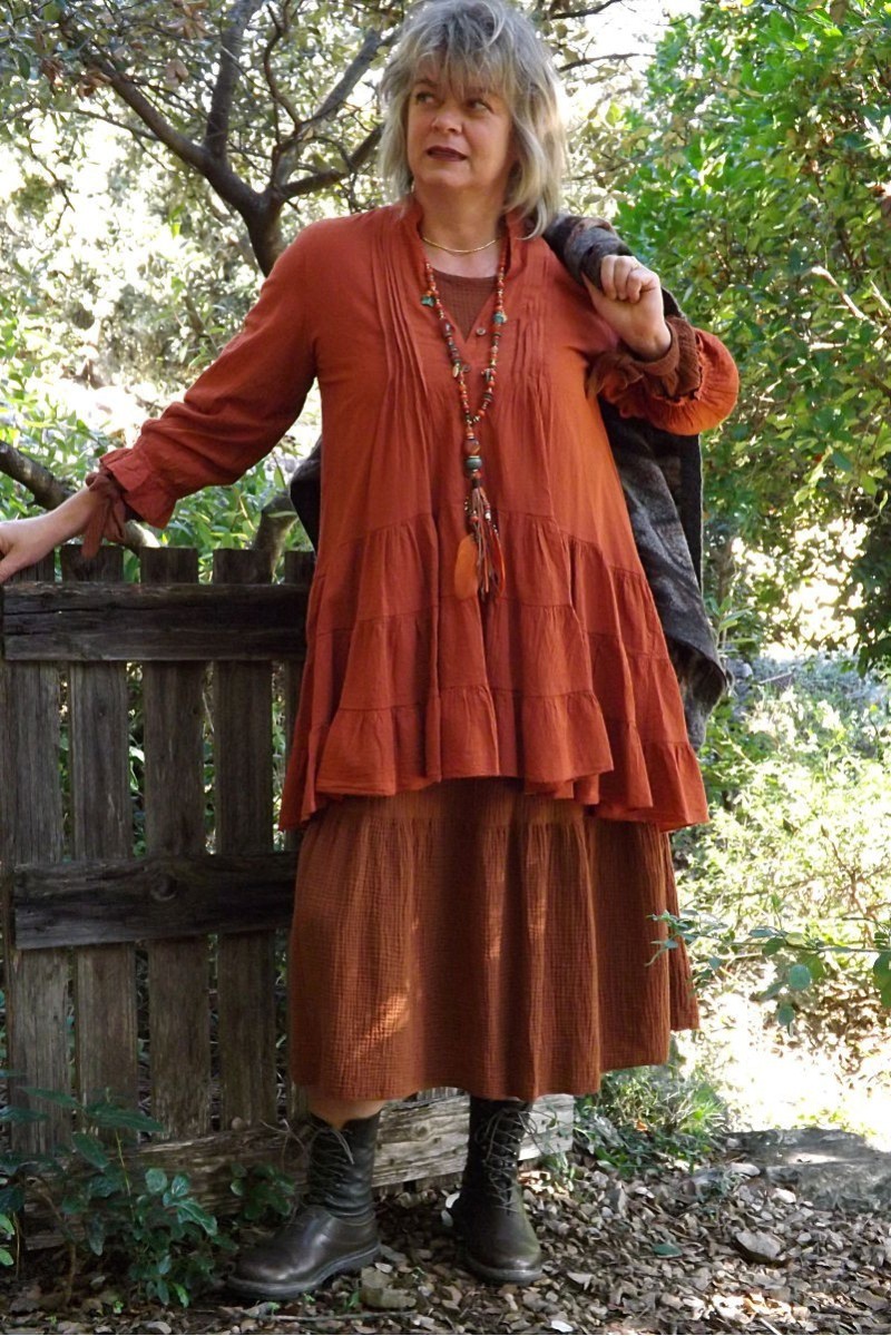 Liquette Joséphine rouille et robe seersucker Angélique Liquette Joséphine rouille et robe seersucker Angélique