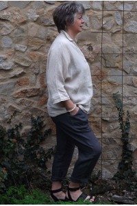 Liquette lin beige Maelis et pantalon lin Gabriel
