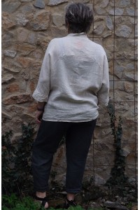 Liquette lin beige Maelis et pantalon lin Gabriel