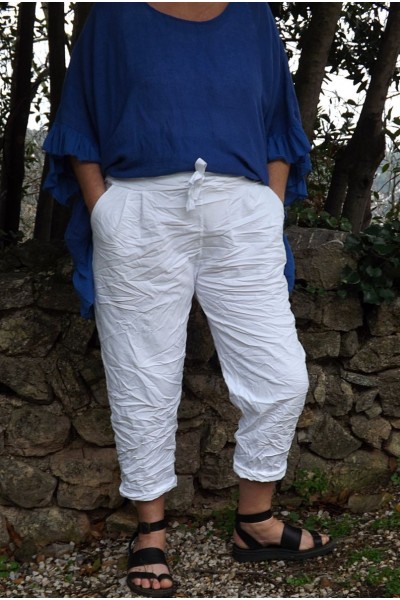 Pantalon blanc grande taille Tim