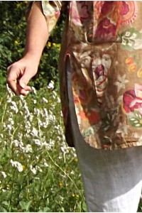 Liquette lin imprimé fleurs havane Cybelle et pantalon lin Gabriel