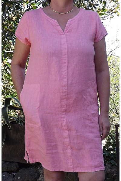 Robe lin rose Alice