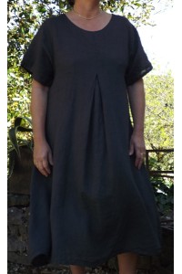 Robe longue lin anthracite Philomène