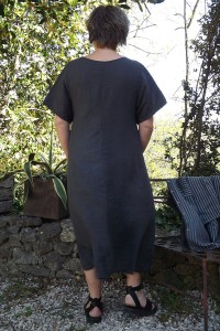 Robe longue lin anthracite Philomène