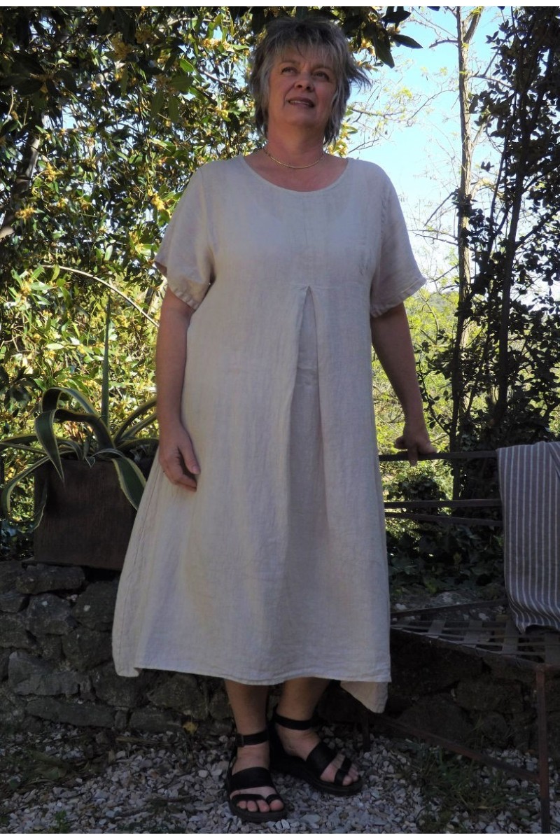 Robe longue lin beige Philomène