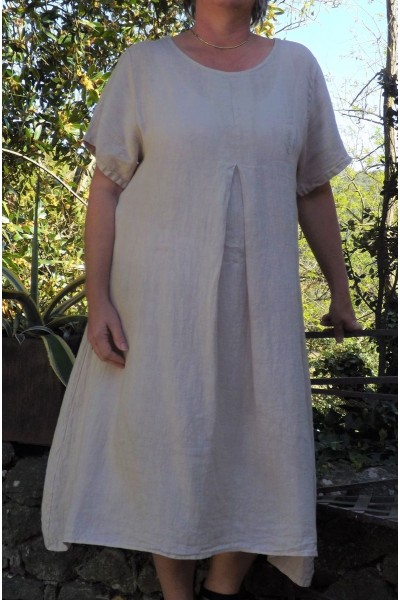 Robe longue lin beige Philomène