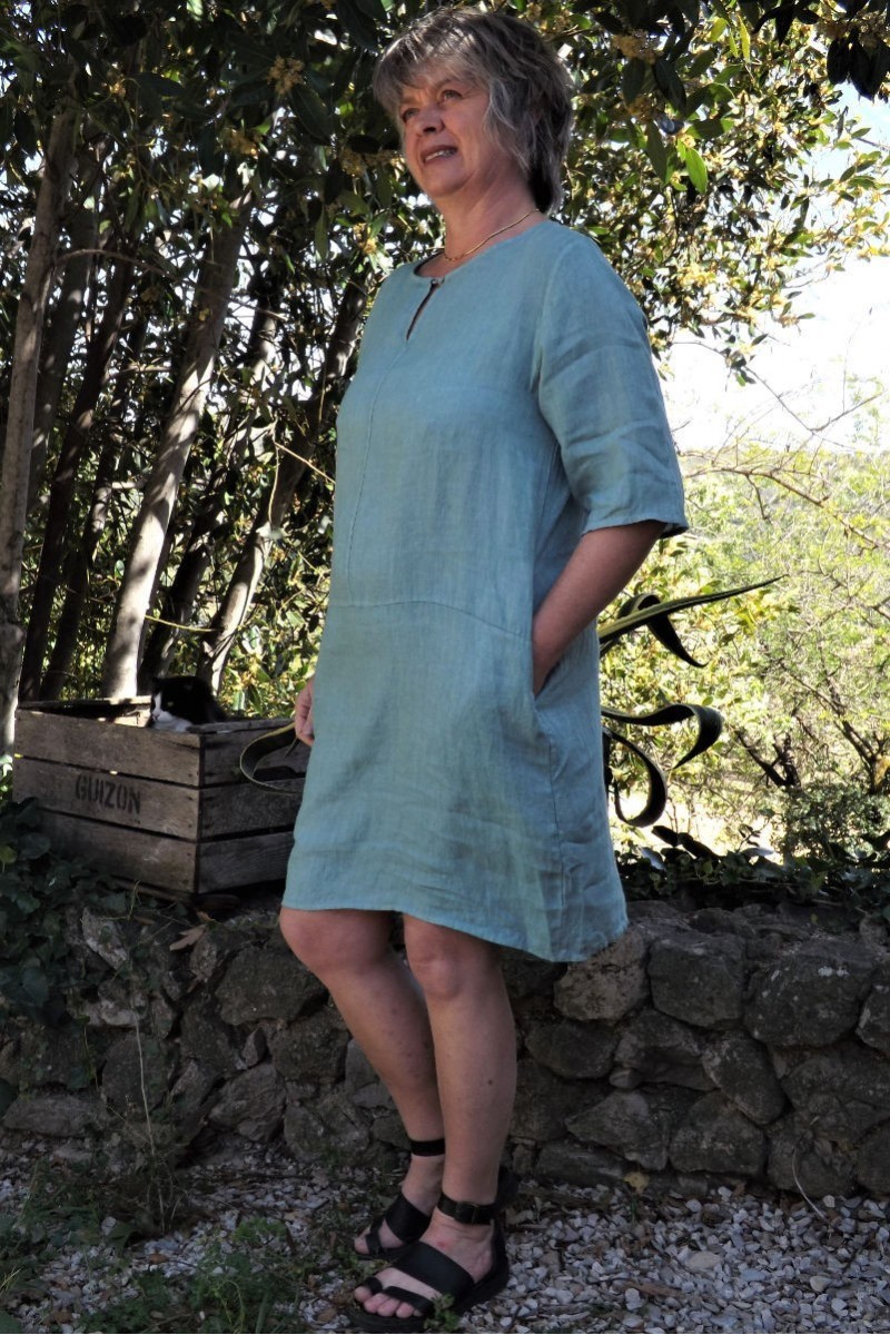 Robe lin chlorophylle Suzon Robe lin chlorophylle Suzon