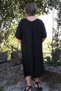 Robe longue lin grande taille noire Luce