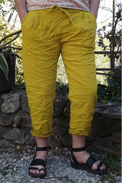 Pantalon grande taille jaune carracci Tim