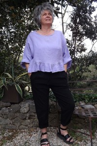 Pantalon grande taille noir Tim et top lin Celestin