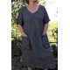 Robe longue lin grande taille anthracite Luce