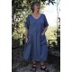 Robe lin grande taille bleu jean Luce
