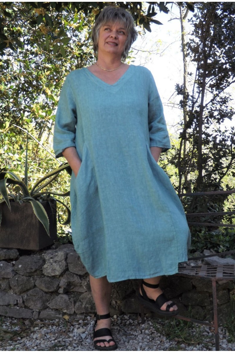 Robe lin chlorophylle Julienne