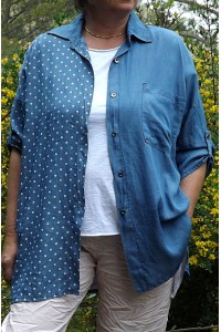 Chemise en Tencel Lana jean clair et pantalon Tim.