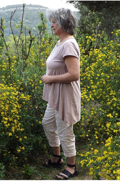 T-Shirt Robin rose poudré et pantalon Tim.