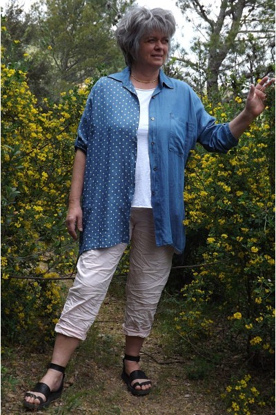 Pantalon grande taille Tim rose st chemise en tencel Lana