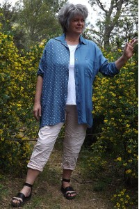 Pantalon grande taille Tim rose st chemise en tencel Lana