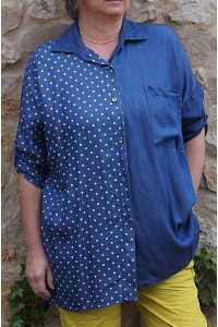 Chemise en Tencel Lana jean foncé et pantalon Tim.