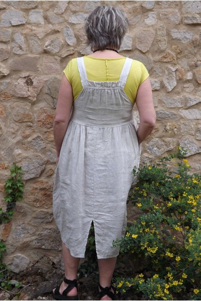 Robe chasuble en lin Giselle beige
