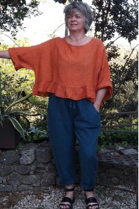 Top lin Celestin rouille et pantalon lin Gabriel