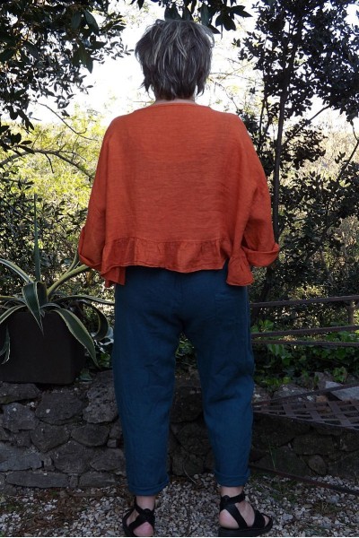 Top lin Celestin rouille et pantalon lin Gabriel