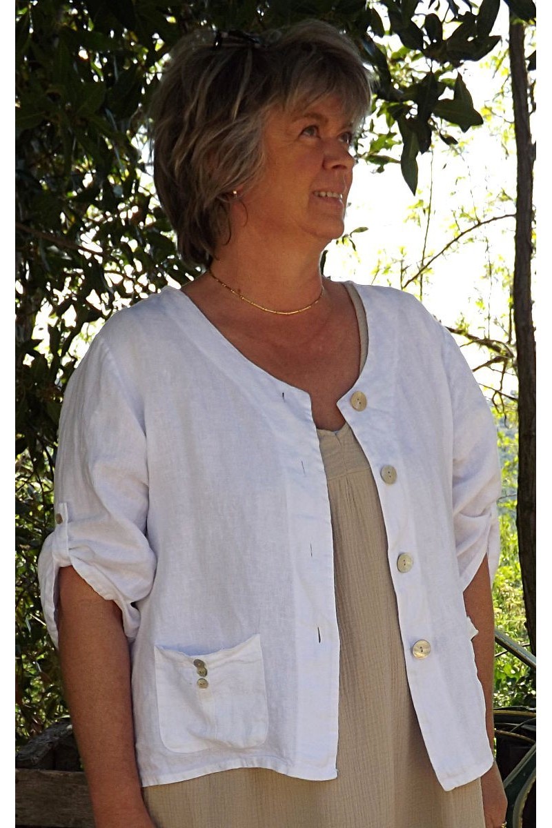 Veste en lin Colette Blanche