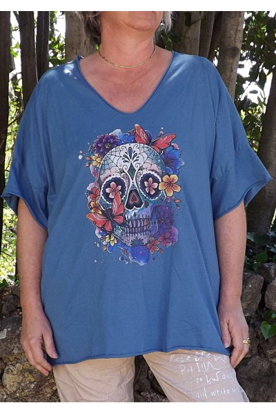 T-Shirt coton Max bleu imprimé et pantalon Tim