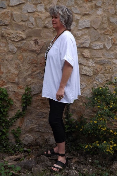 T-Shirt grande taille Gaston blanc et pantalon Alix