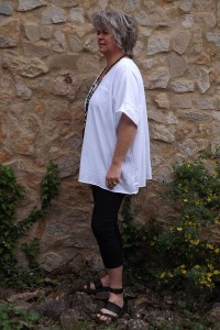 T-Shirt grande taille Gaston blanc et pantalon Alix