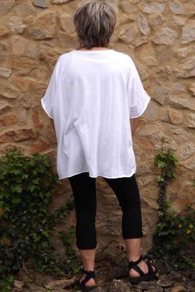 T-Shirt grande taille Gaston blanc et pantalon Alix